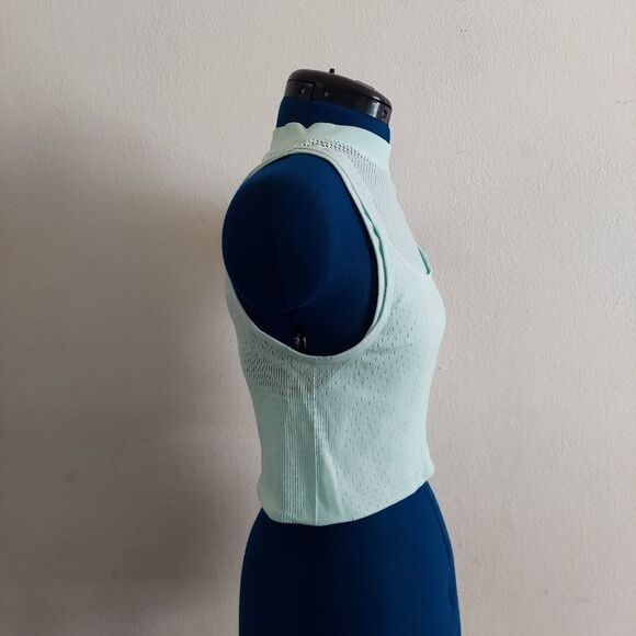 Nike City Ready Slim Fit Seamless Mesh Tank Top Turquoise Small - Picture 3 of 7